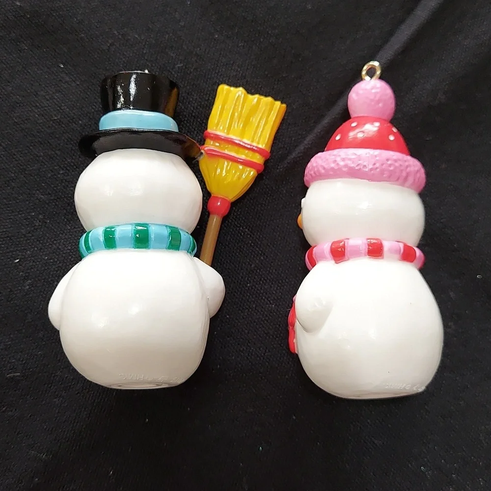 * Hallmark Keepsake 2018 Salt and Pepper Snowmen Christmas Ornaments, Like New